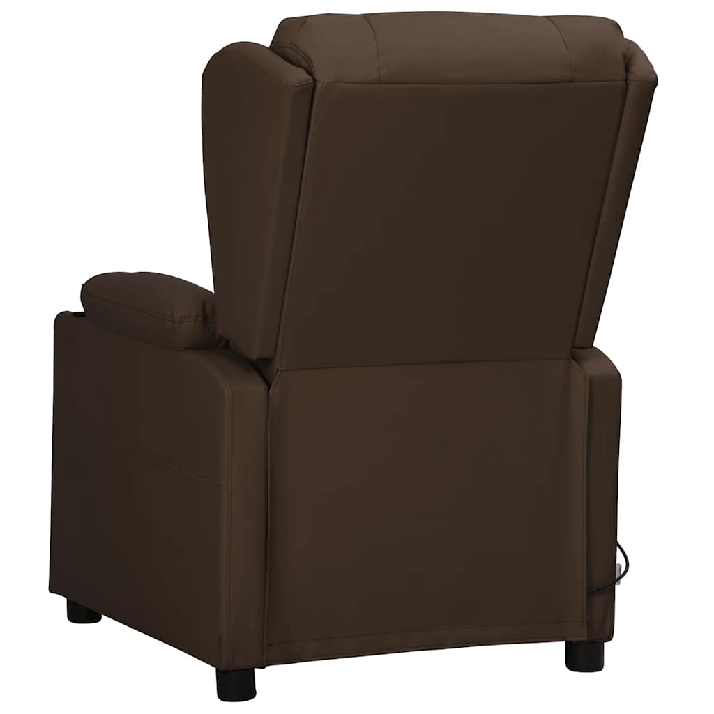 Cadeira de massagens couro artificial castanho