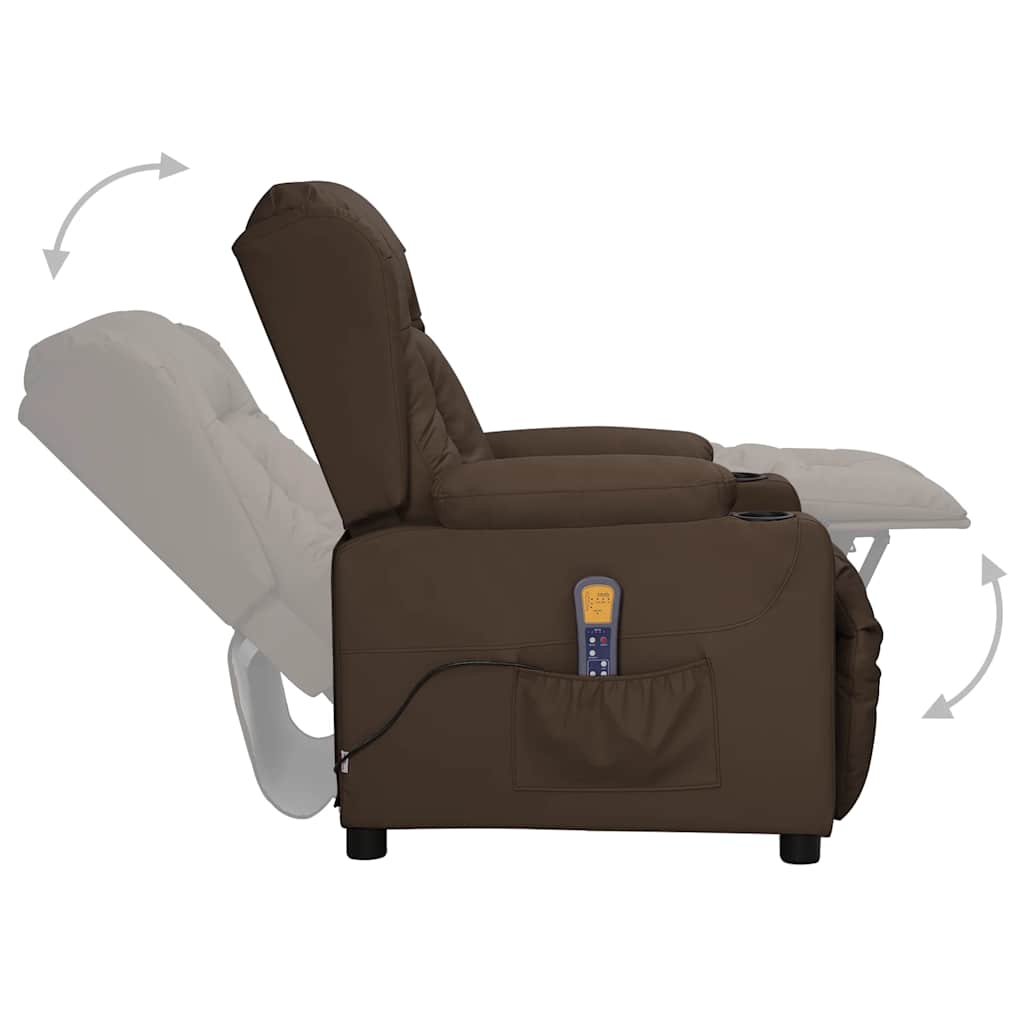 Cadeira de massagens couro artificial castanho