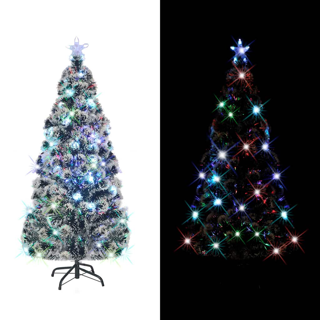 Árvore de natal pré-iluminada c/ suporte e LED 210 cm fibra ótica