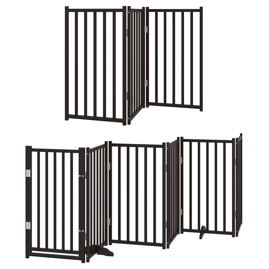 Portão p/ cães com porta dobrável 12 painéis 600 cm álamo preto