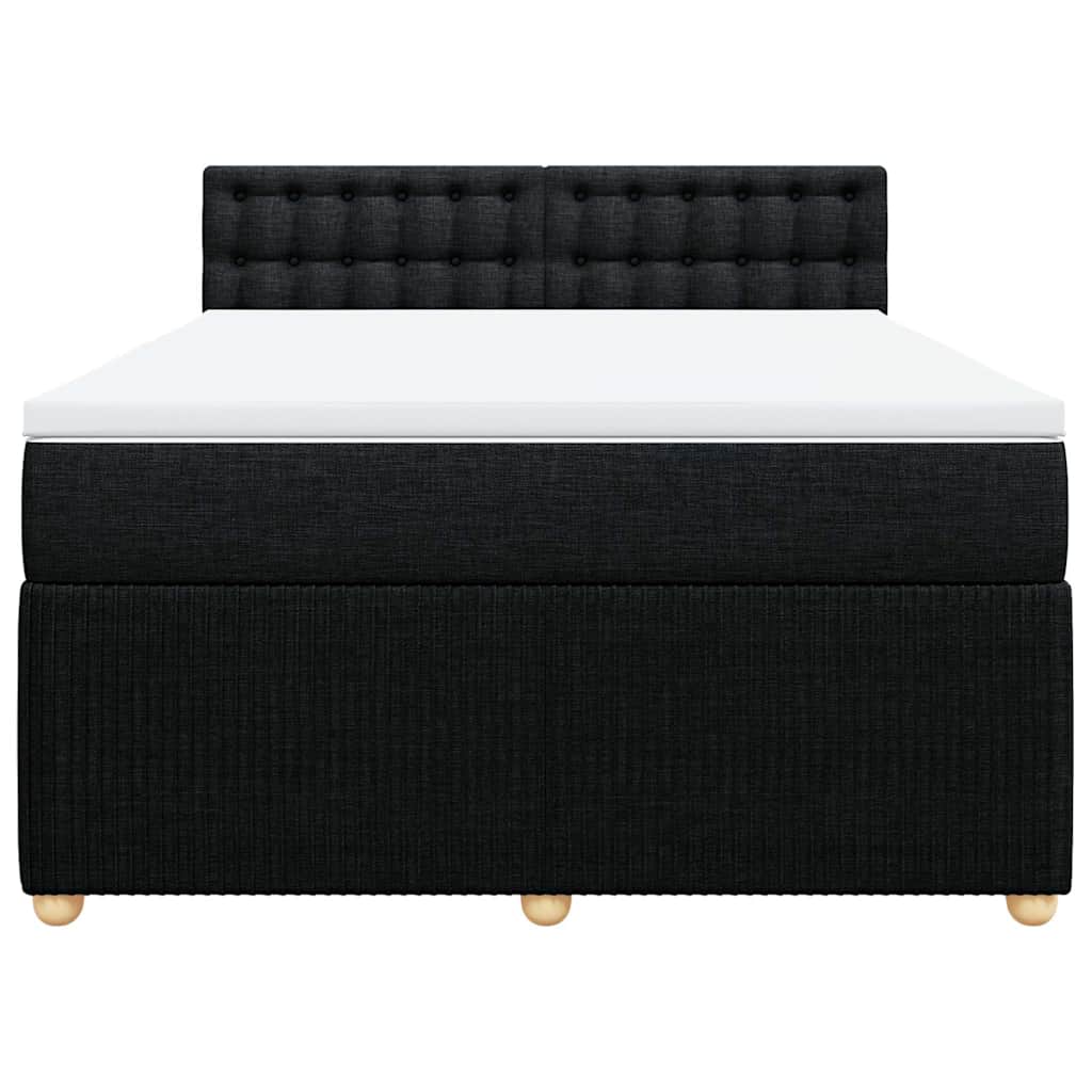 Cama com molas/colchão 140x200 cm tecido preto