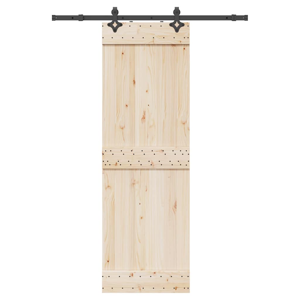 Kit de ferragens para porta deslizante 152,5 cm aço preto