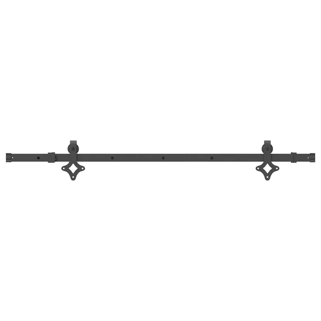 Kit de ferragens para porta deslizante 152,5 cm aço preto