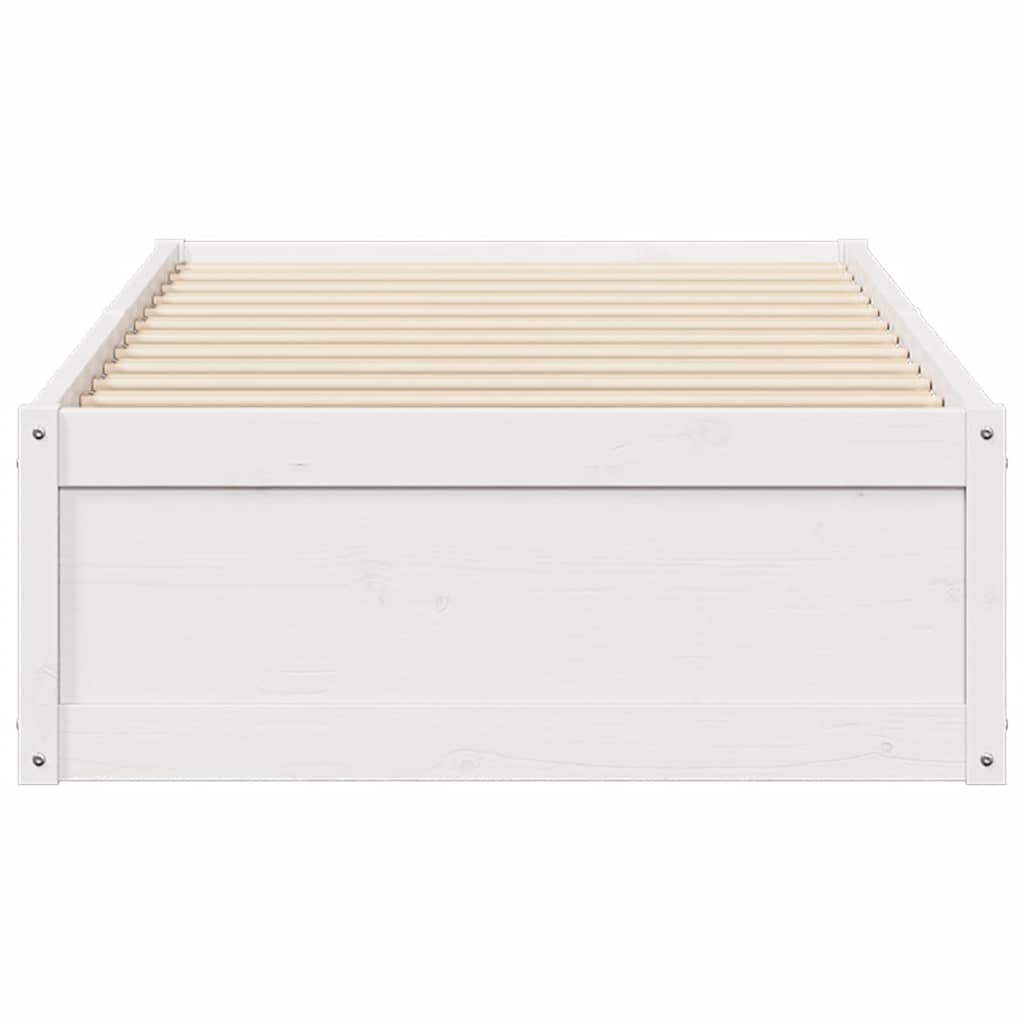 Cama sem colchão 75x190 cm madeira de pinho maciça branco