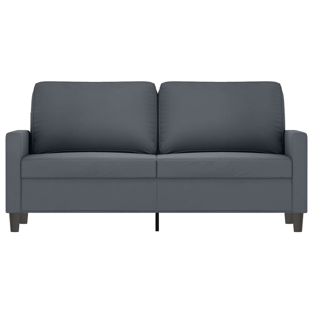 Sofá de 2 lugares 140 cm veludo cinza-escuro
