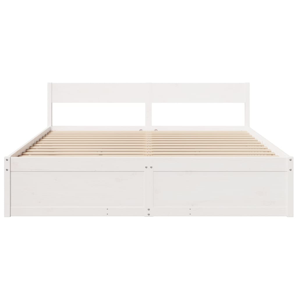 Cama sem colchão 180x200 cm madeira de pinho maciça branco
