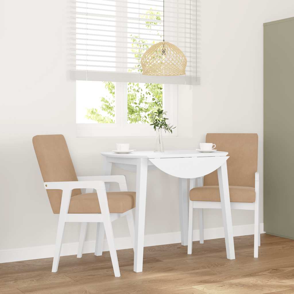 Cadeiras de jantar com almofadões 2 pcs madeira maciça branco