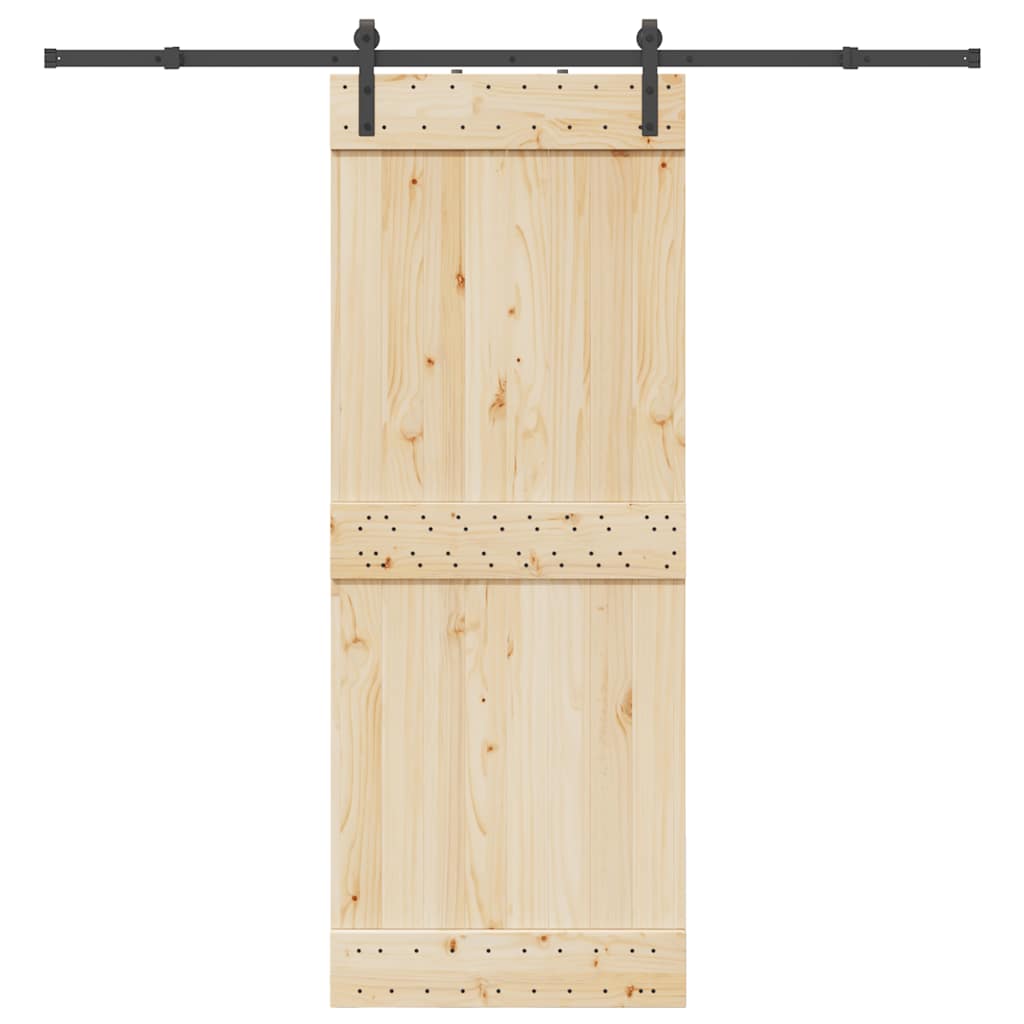 Kit de ferragens para porta deslizante 213,5 cm aço preto
