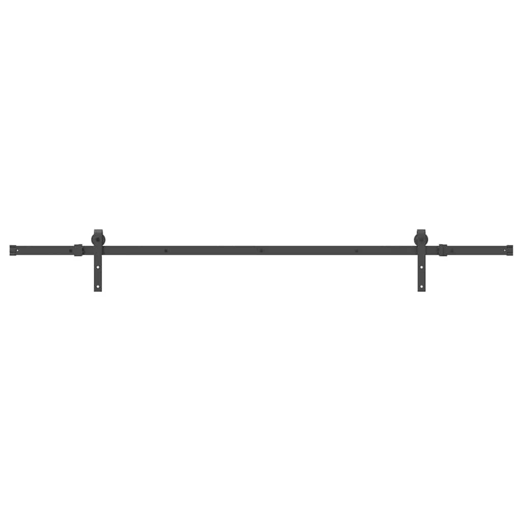 Kit de ferragens para porta deslizante 213,5 cm aço preto