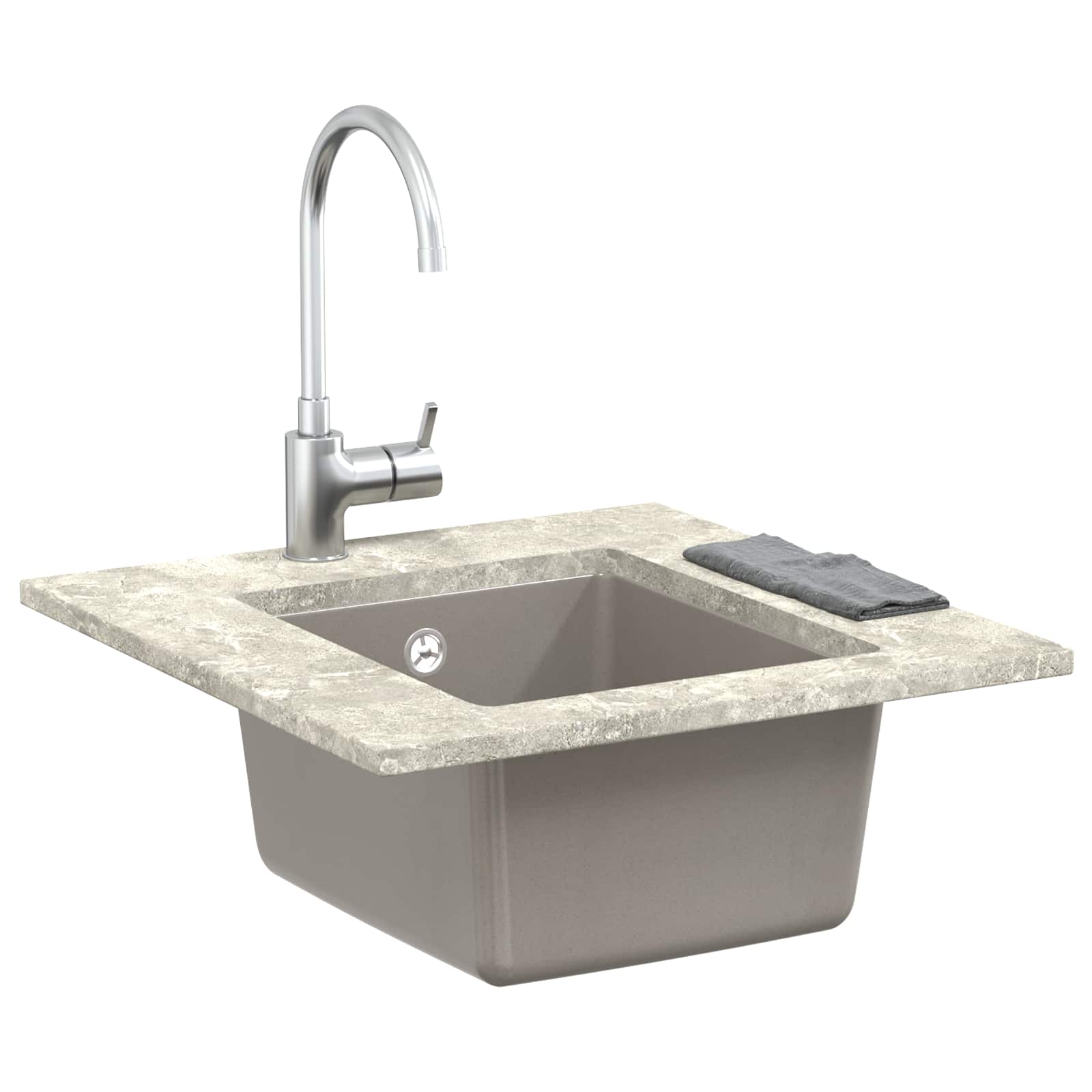 Pia cinzeto 370 x 460 mm 80% quartzo e 20% resina