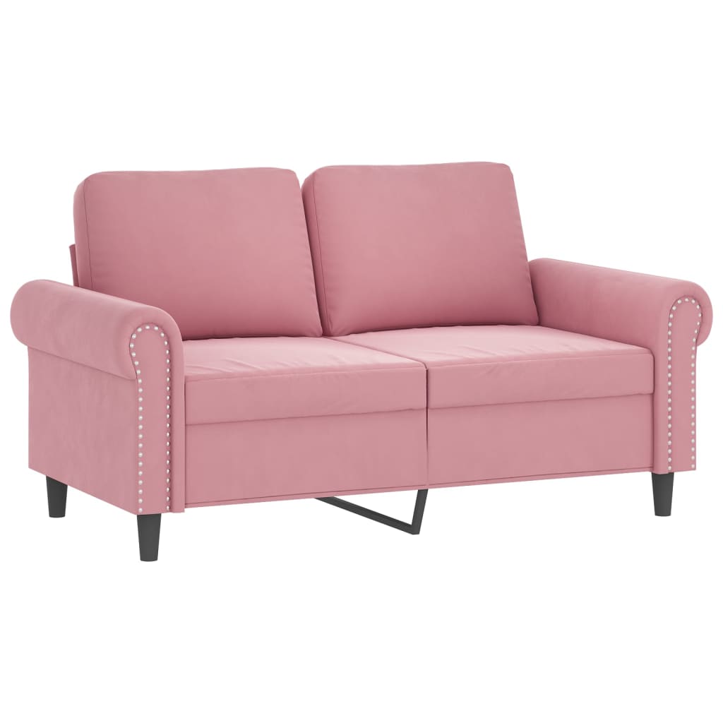 2 Pcs conjunto de sofás com almofadas veludo rosa