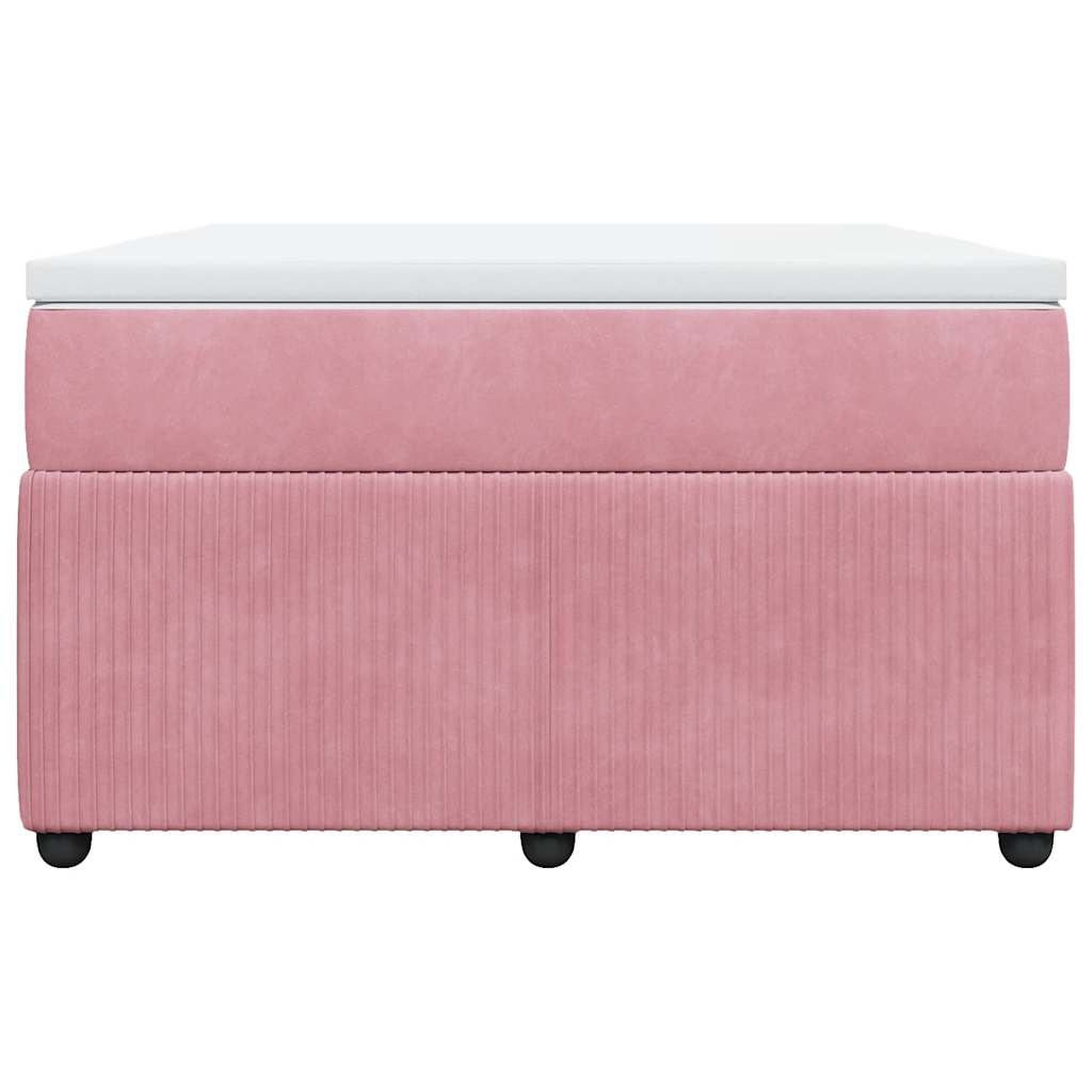 Cama boxspring com colchão 120x200 cm veludo rosa