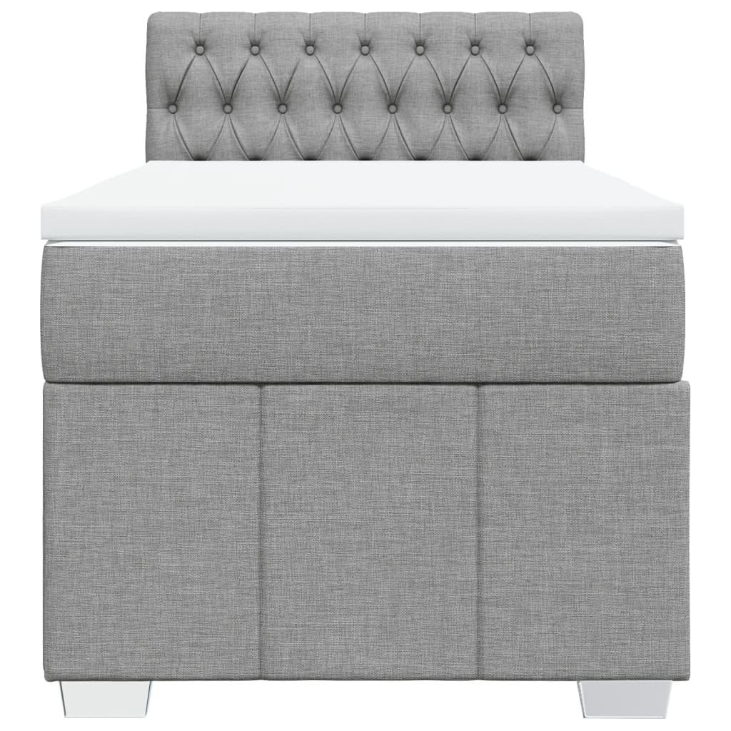Cama com molas/colchão 80x200 cm tecido cinza-claro
