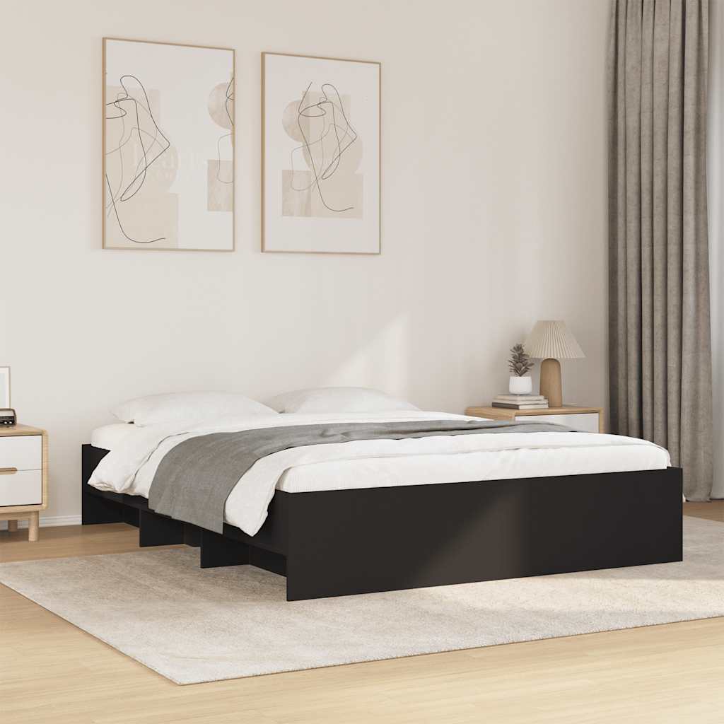 Estrutura de cama sem colchão 160x200 cm preto