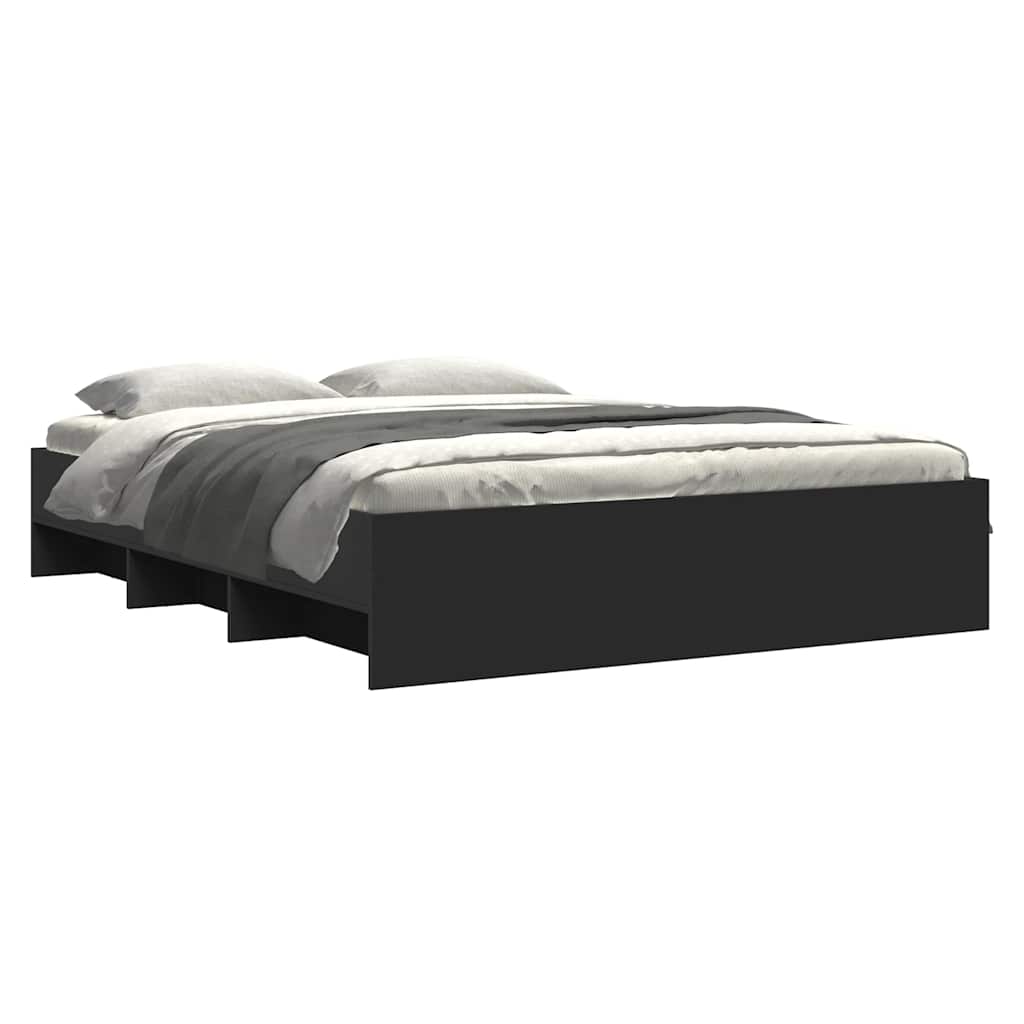 Estrutura de cama sem colchão 160x200 cm preto