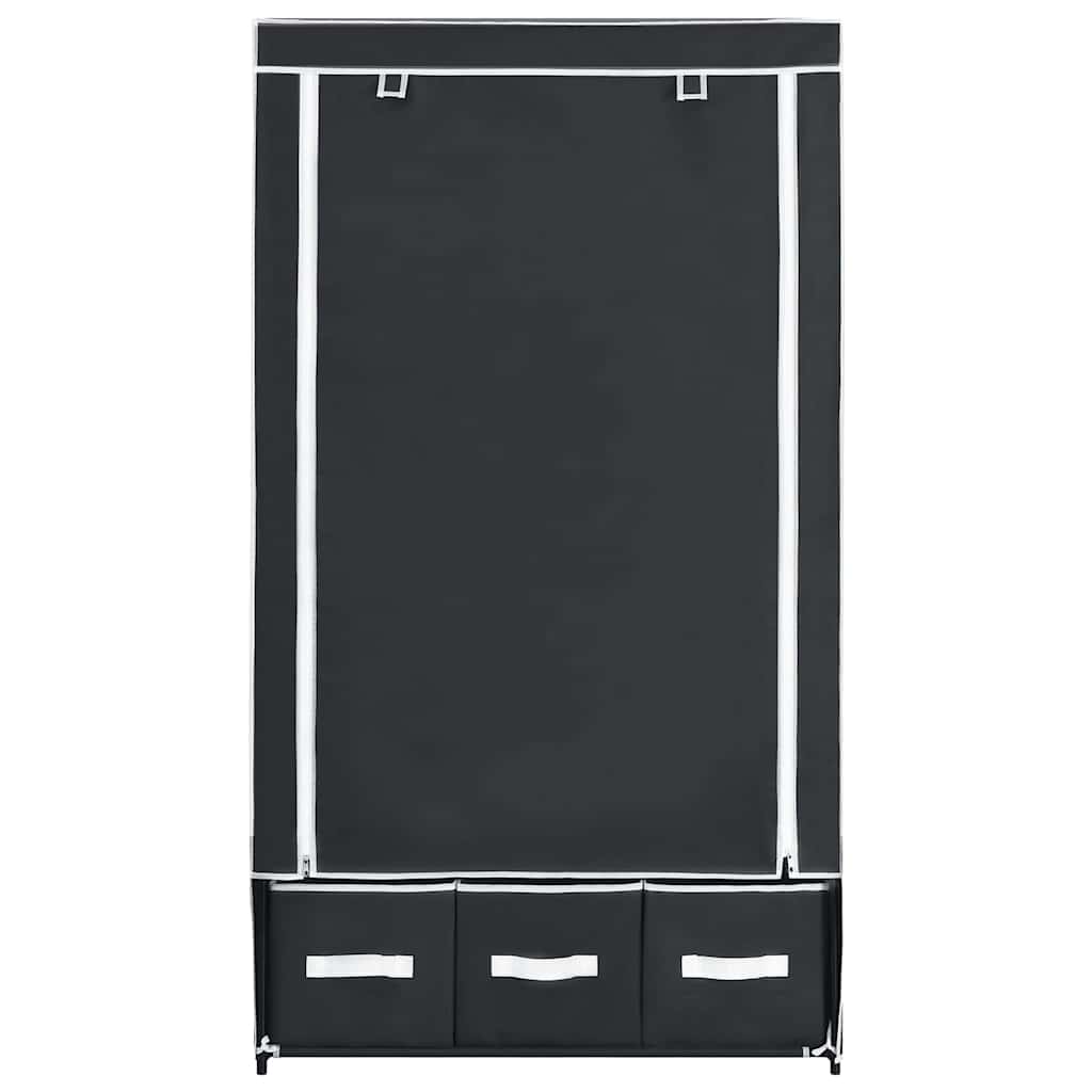 Roupeiro 87x49x159 cm tecido preto