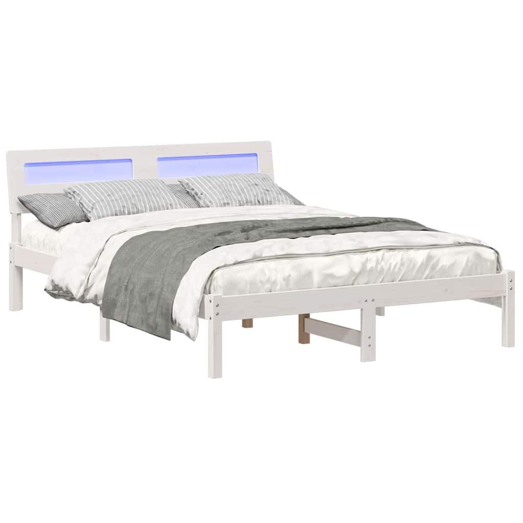 Estrutura da cama com cabeceira branco 135 x 190 cm