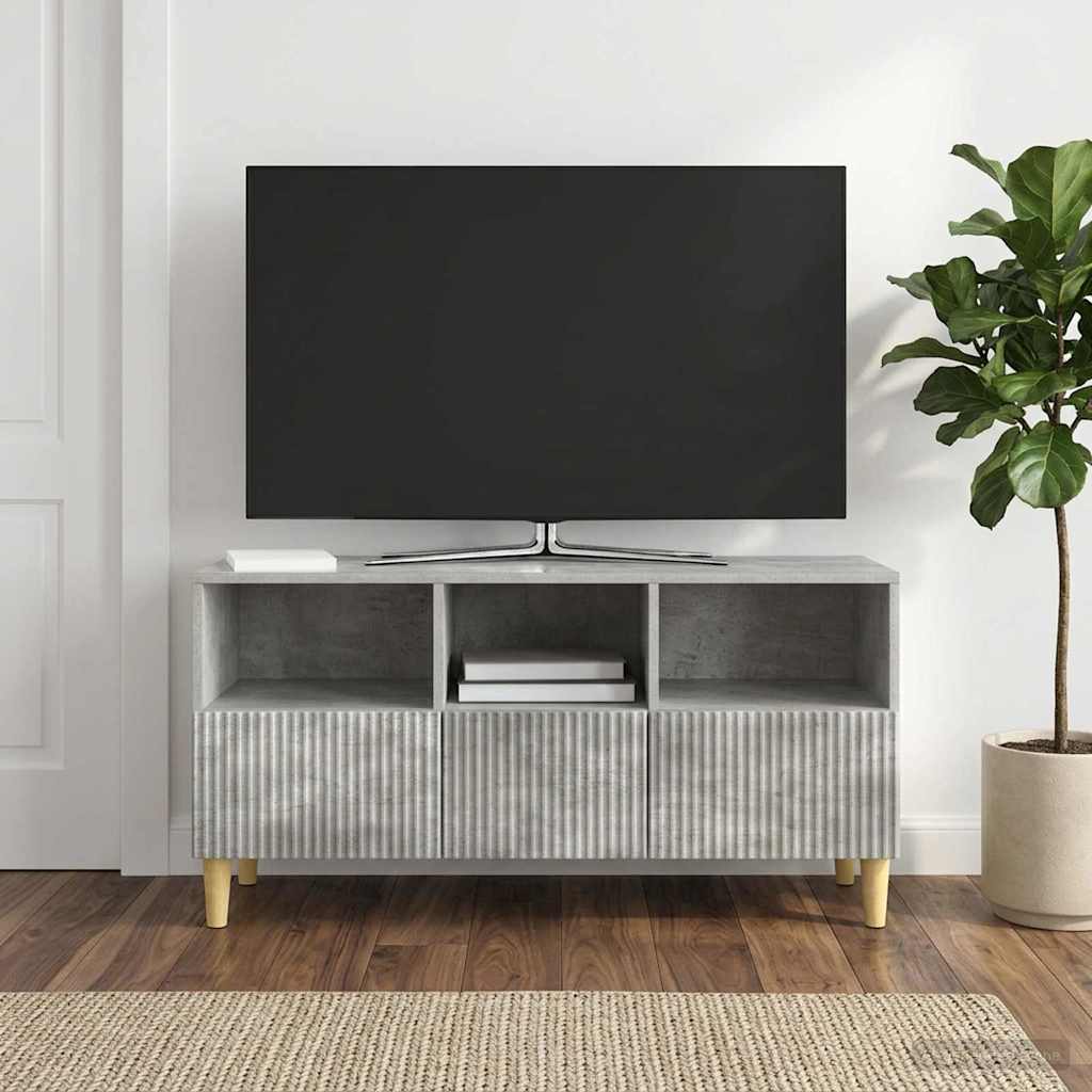 Gabinete para TV com gaveta cinzento cimento 102 x 34,5 x 50 cm