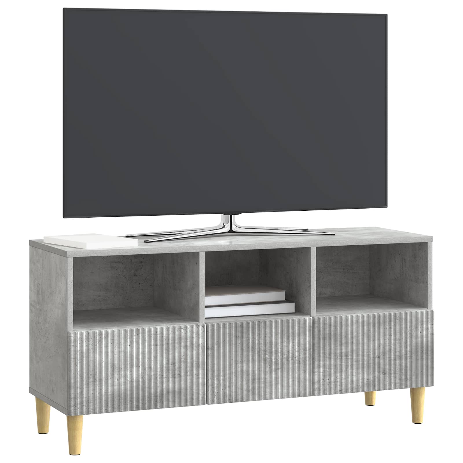 Gabinete para TV com gaveta cinzento cimento 102 x 34,5 x 50 cm