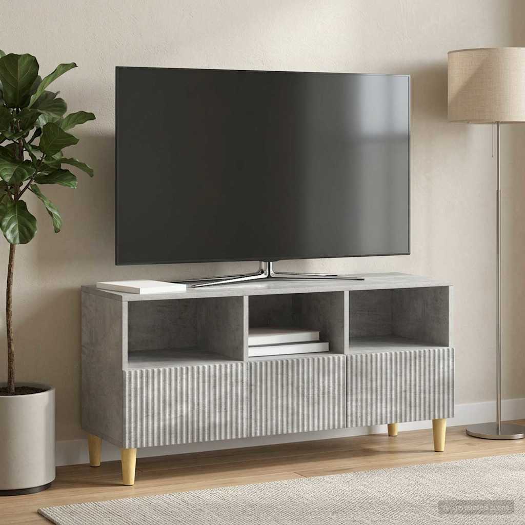 Gabinete para TV com gaveta cinzento cimento 102 x 34,5 x 50 cm