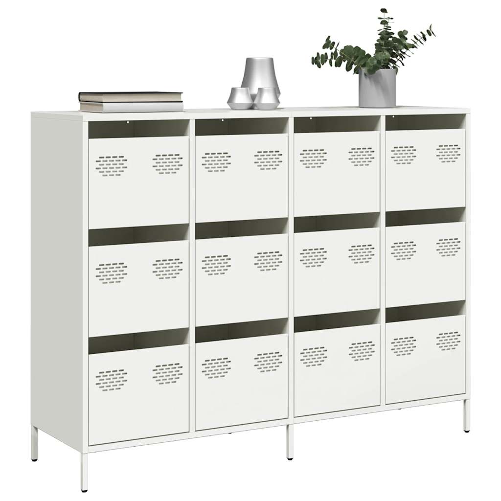 Aparador 135x39x103,5 cm aço laminado a frio branco