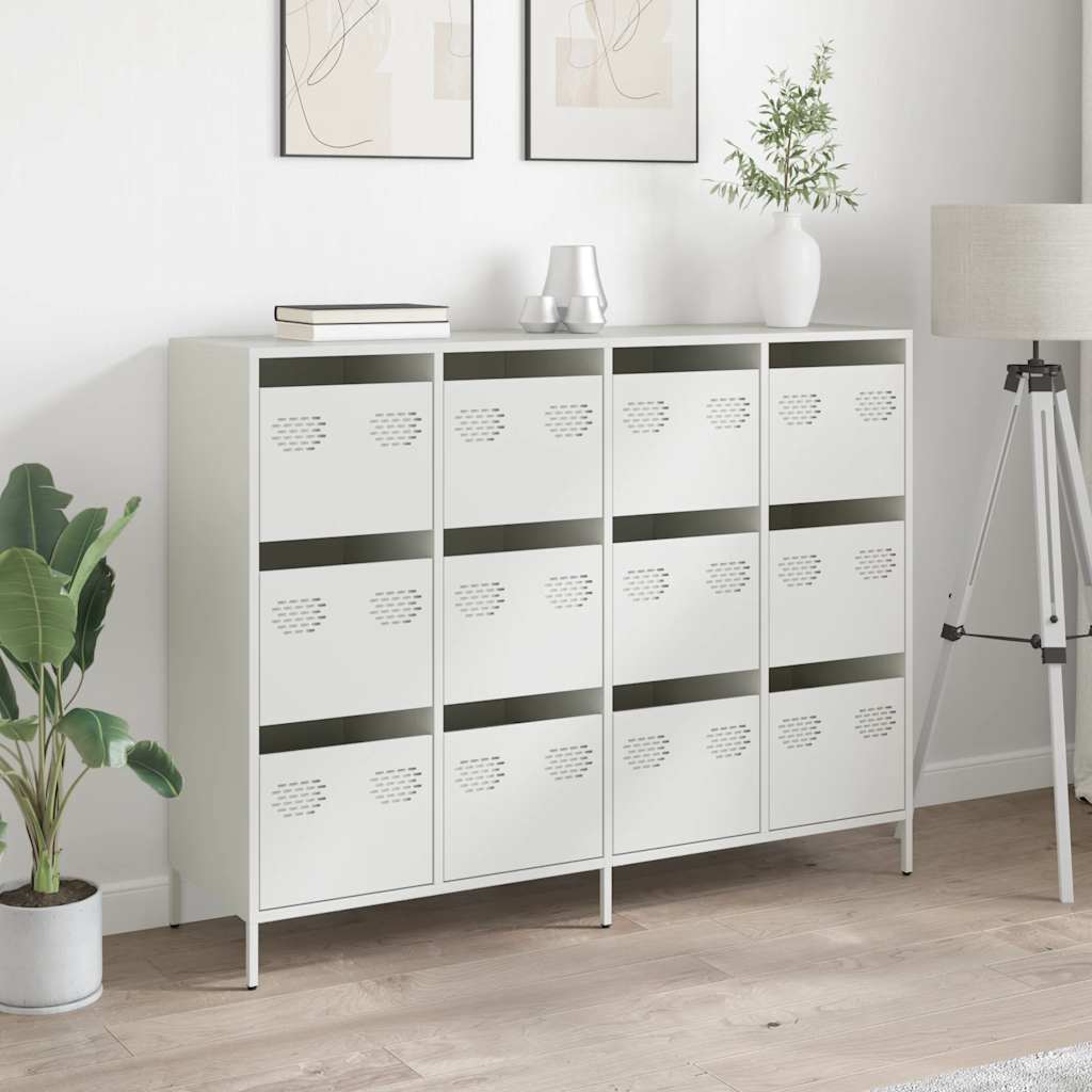 Aparador 135x39x103,5 cm aço laminado a frio branco