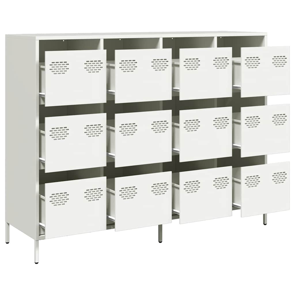 Aparador 135x39x103,5 cm aço laminado a frio branco