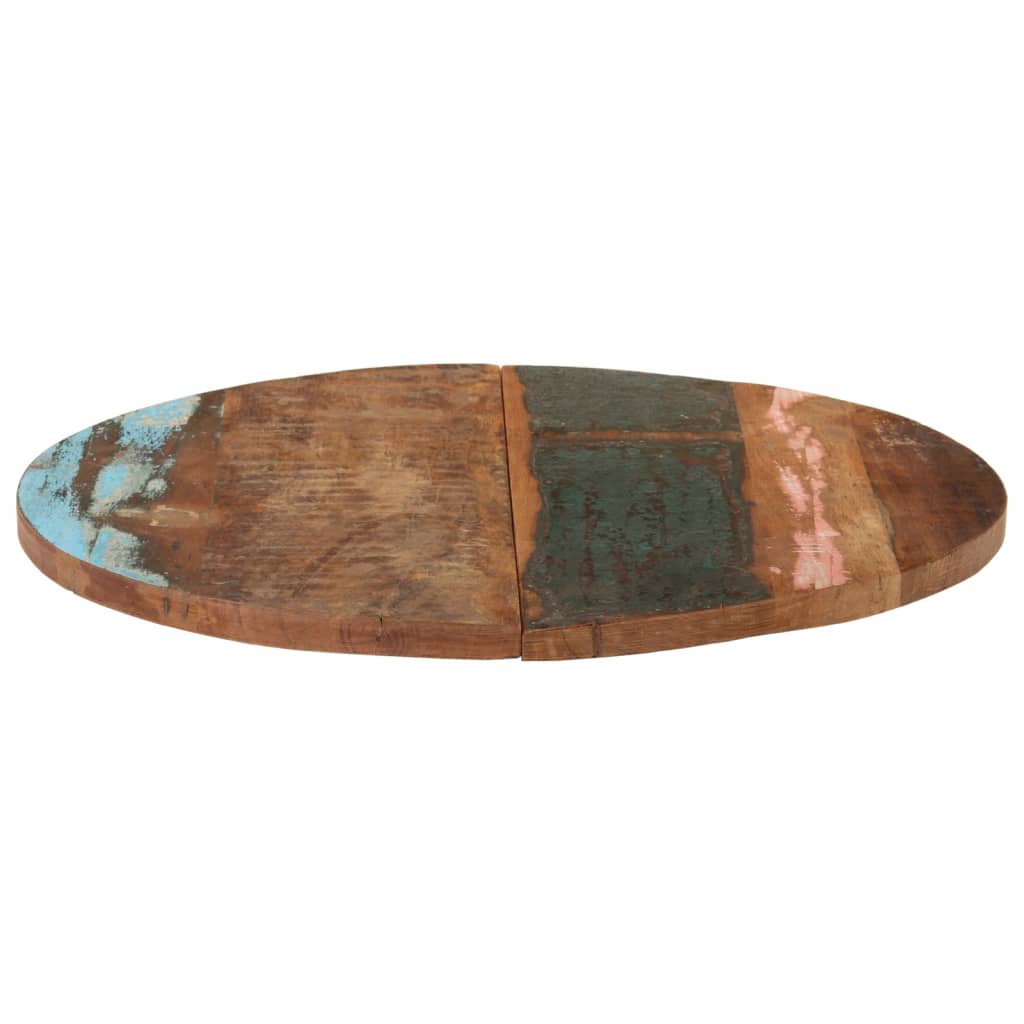 Tampo de mesa redondo 70 cm 25-27 mm madeira recuperada maciça