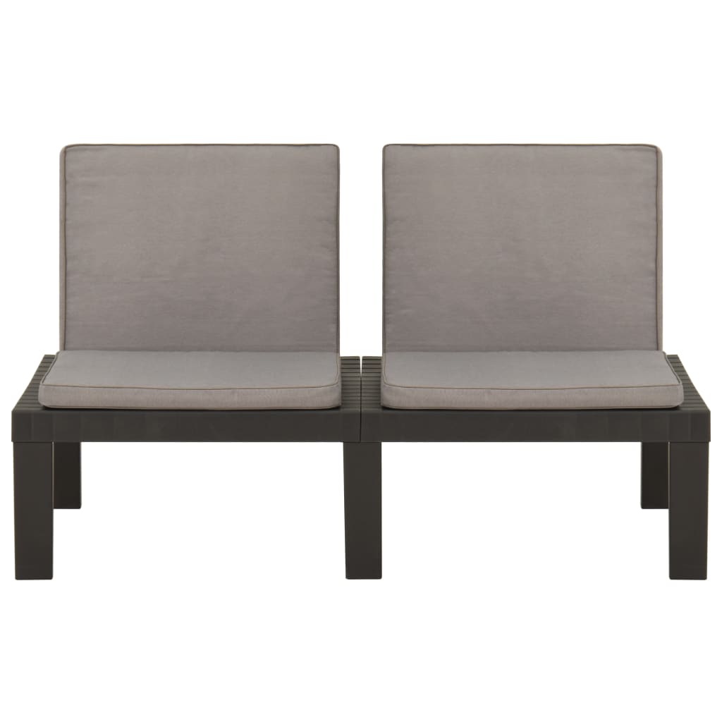 Banco lounge de jardim com almofadão plástico cinzento