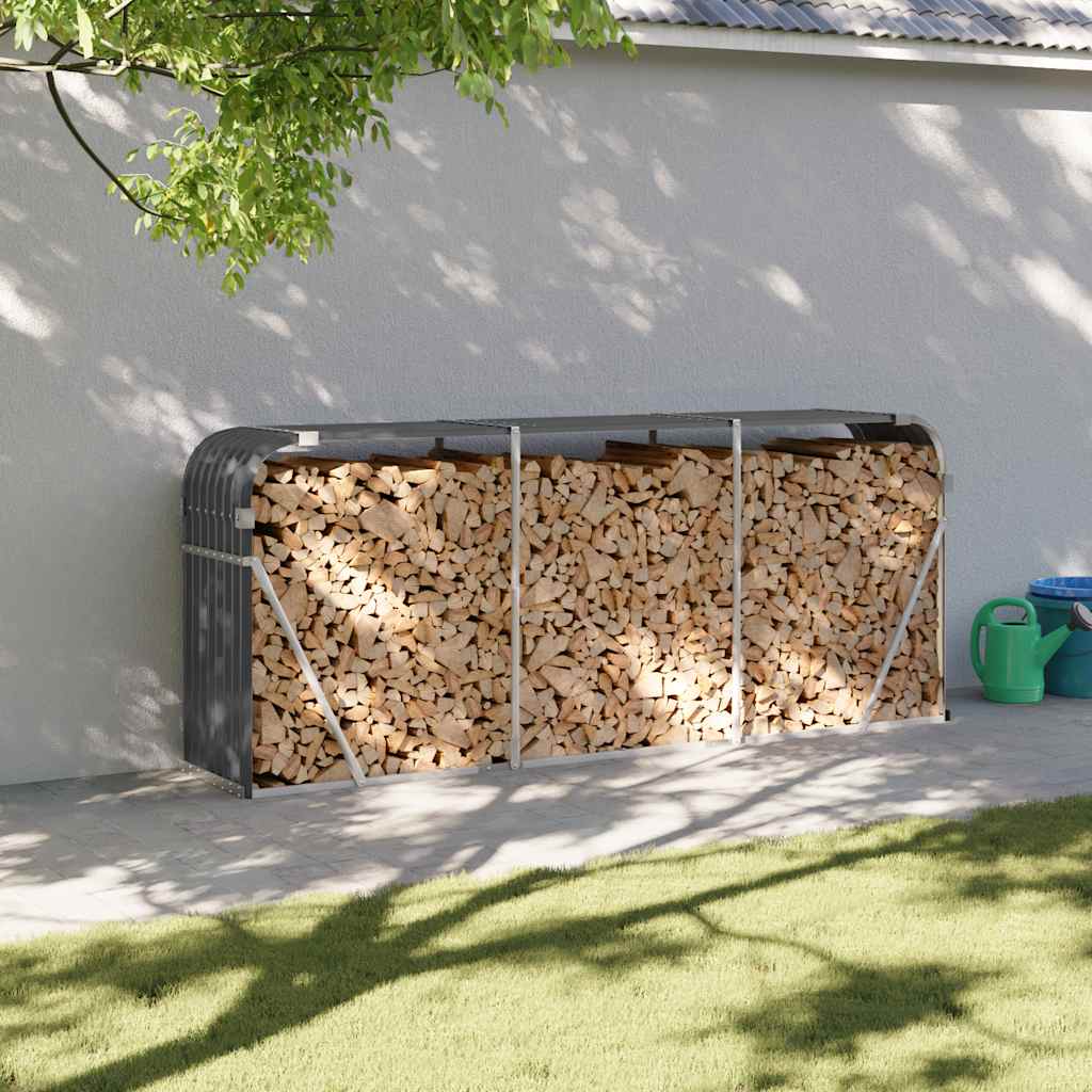 Suporte para lenha 234x45x100 cm antracite aço galvanizado
