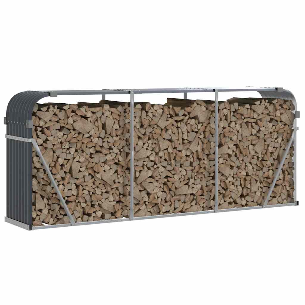 Suporte para lenha 234x45x100 cm antracite aço galvanizado