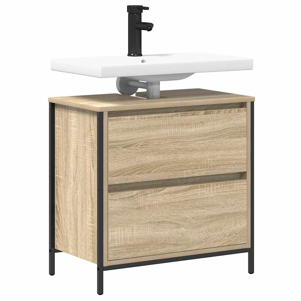 Gabinete para lavatório com gavetas, carvalho sonoma, 60x34,5x60 cm