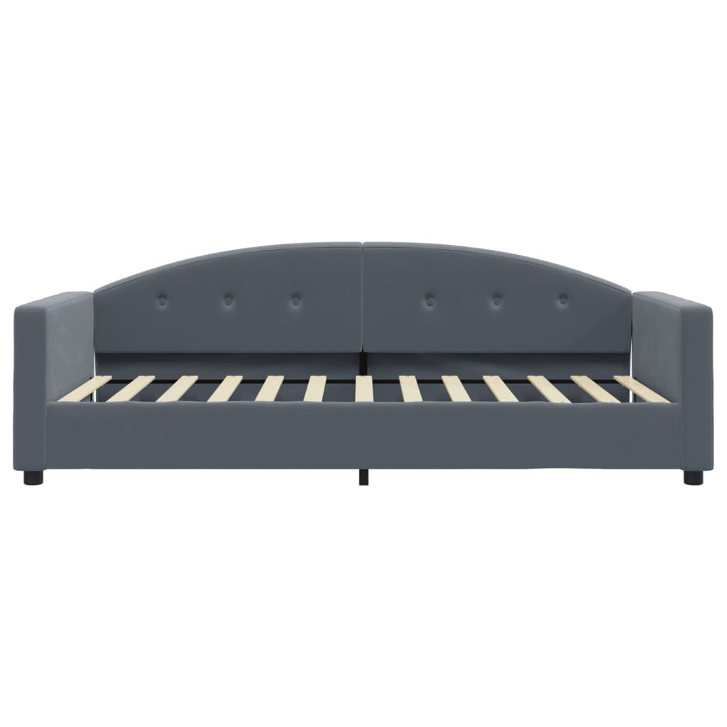 Sofá-cama 90x200 cm veludo cinzento-escuro