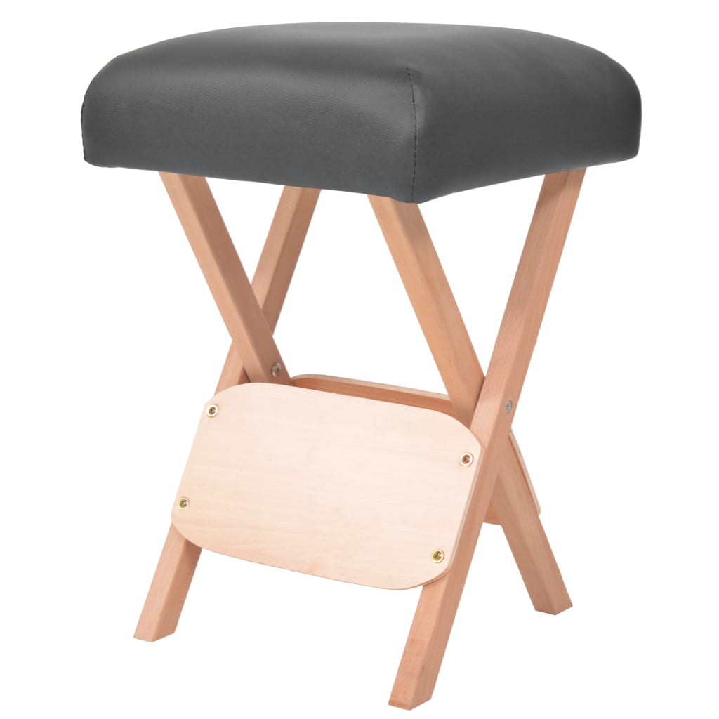 Banco massagens dobrável assento 12 cm espess. + 2 rolos preto