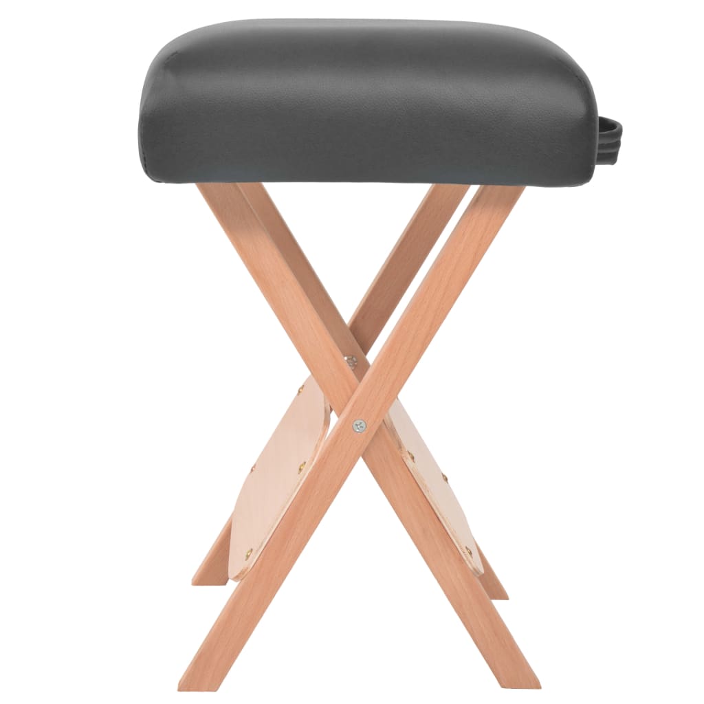 Banco massagens dobrável assento 12 cm espess. + 2 rolos preto