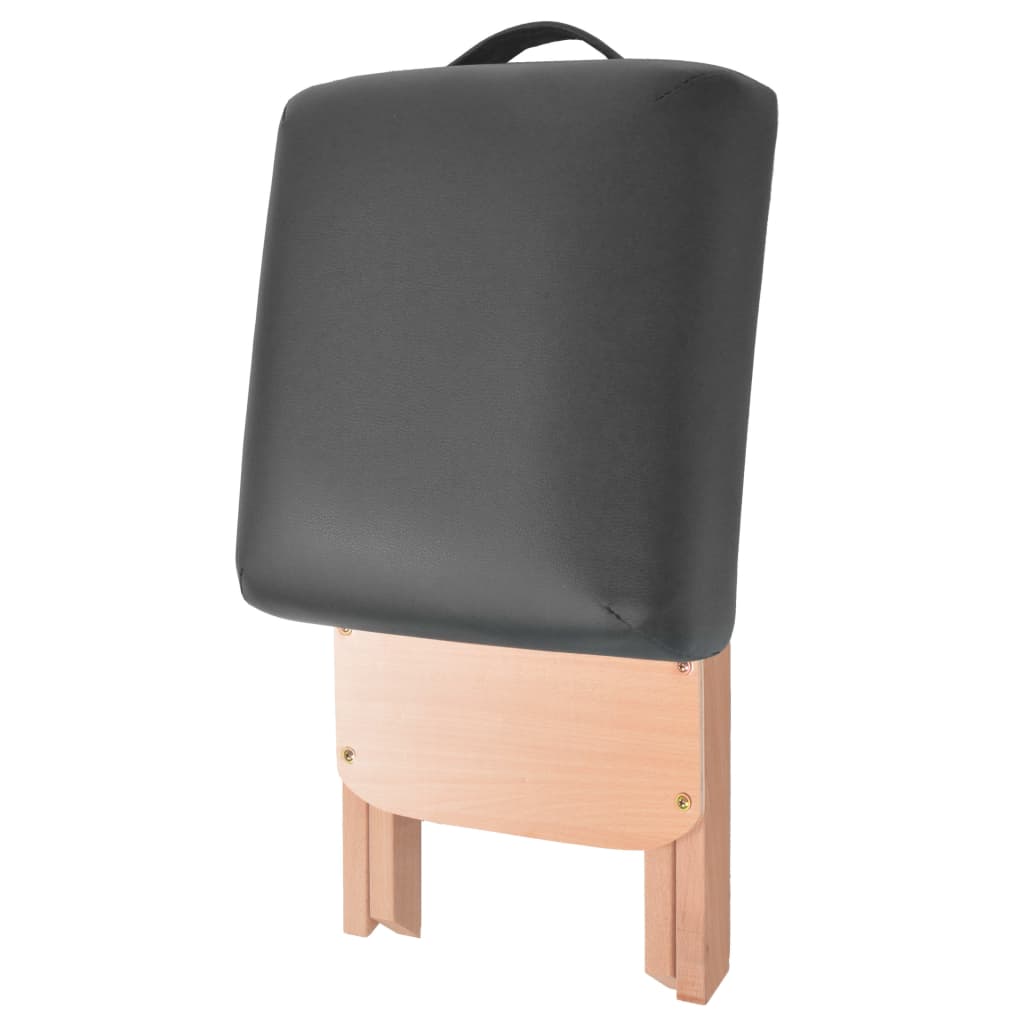 Banco massagens dobrável assento 12 cm espess. + 2 rolos preto
