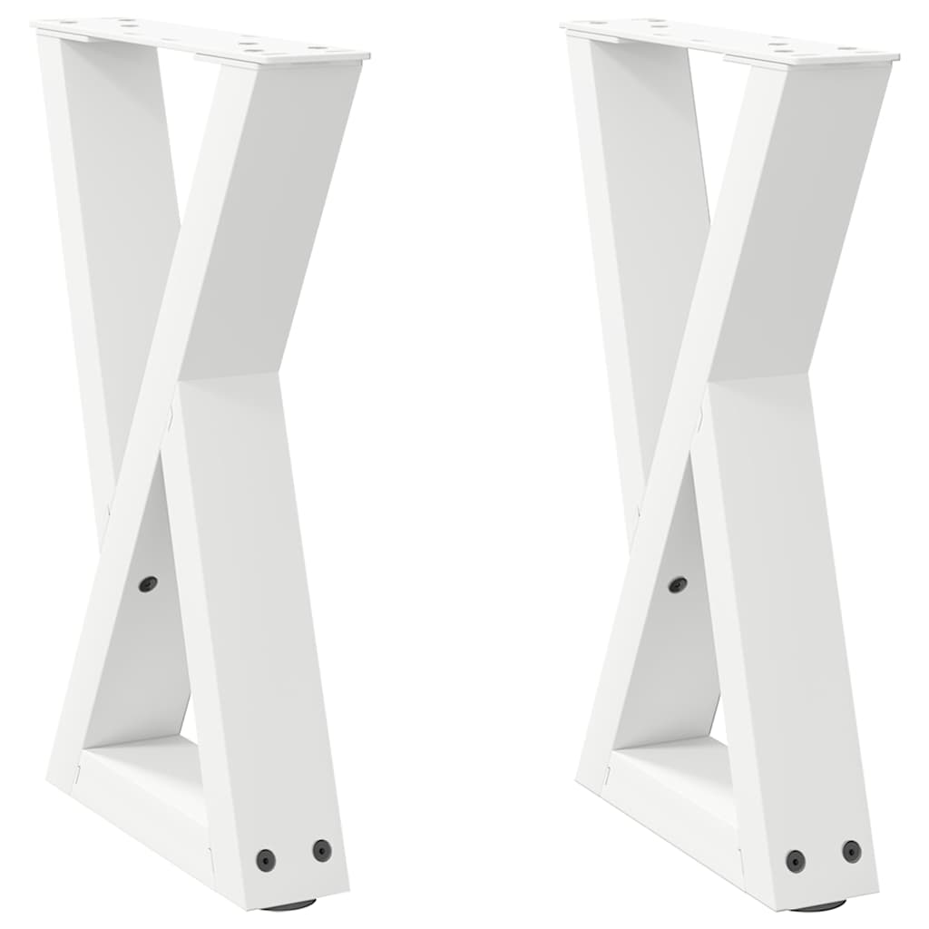 Pés para mesa de centro 2 peças, branco, 38x(42-43,3) cm, aço