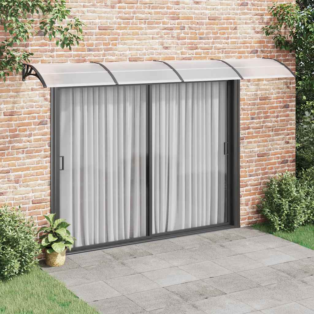 Toldo para porta 400x75 cm policarbonato preto/transparente