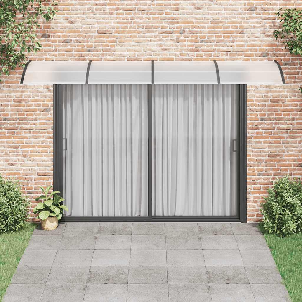 Toldo para porta 400x75 cm policarbonato preto/transparente