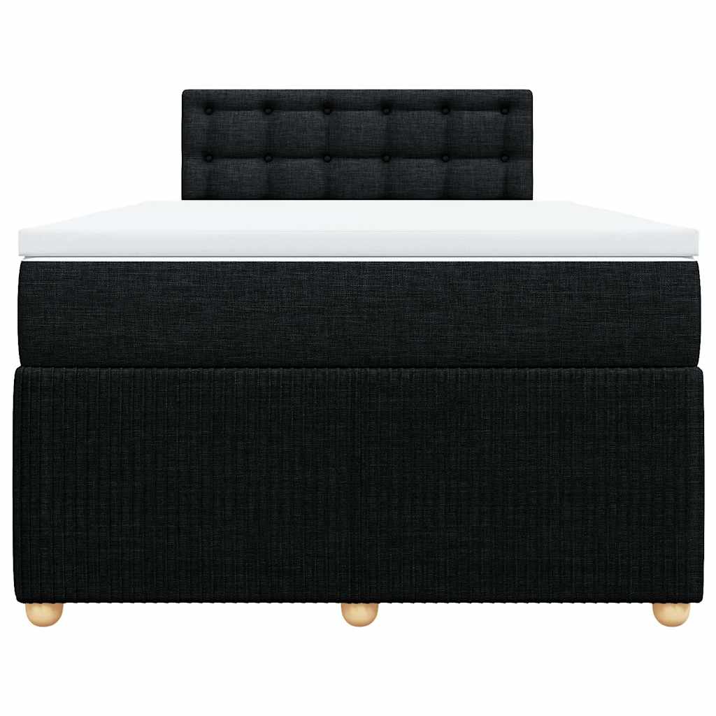Cama com molas/colchão 120x200 cm tecido preto