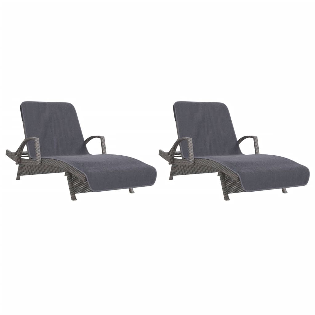 Toalhas de praia 2 pcs 75x200 cm tecido 400 gsm antracite