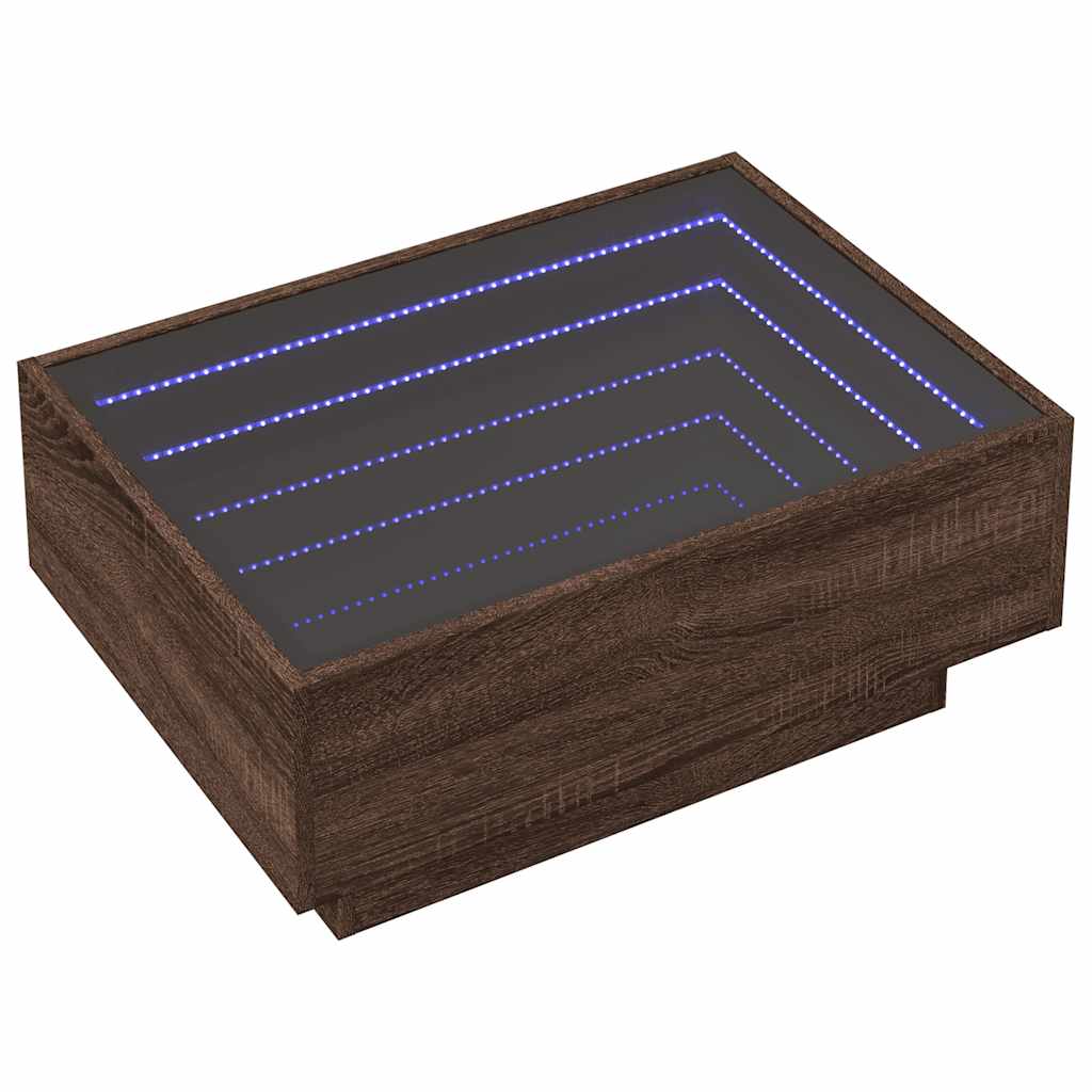 Mesa de centro c/ leds 70x50x30 cm derivados de madeira
