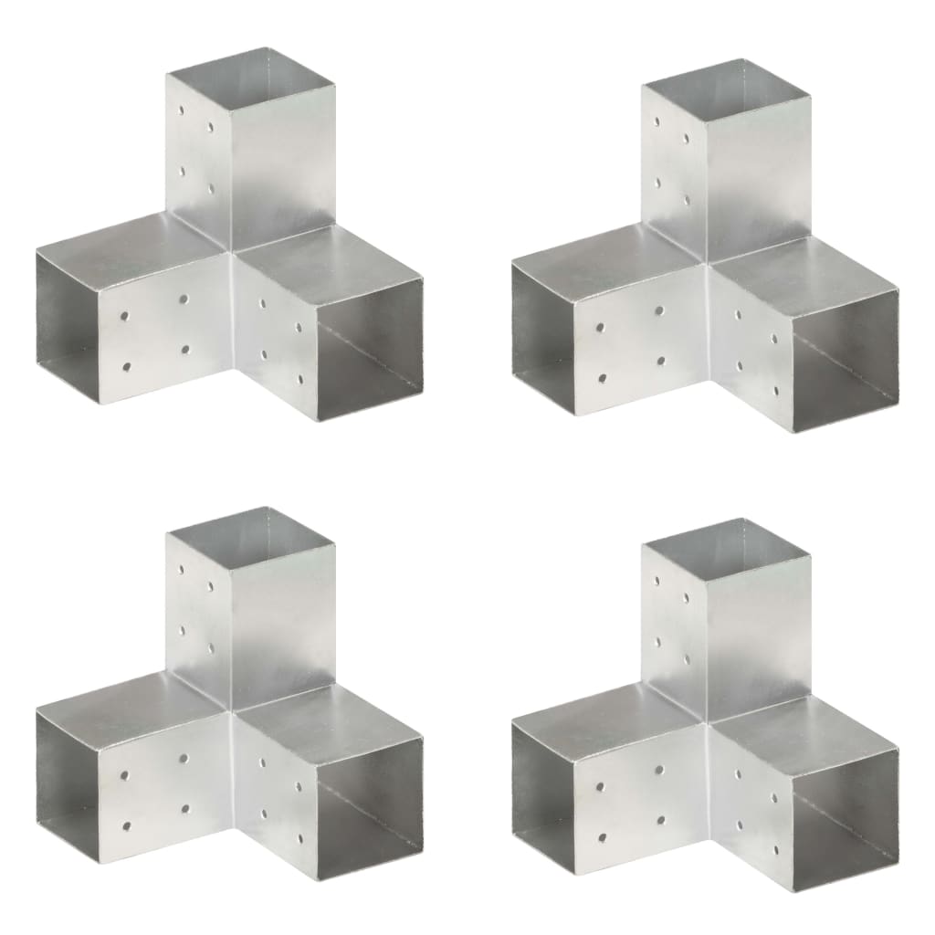 Bases para poste em forma de y 4 pcs 81x81 mm metal galvanizado