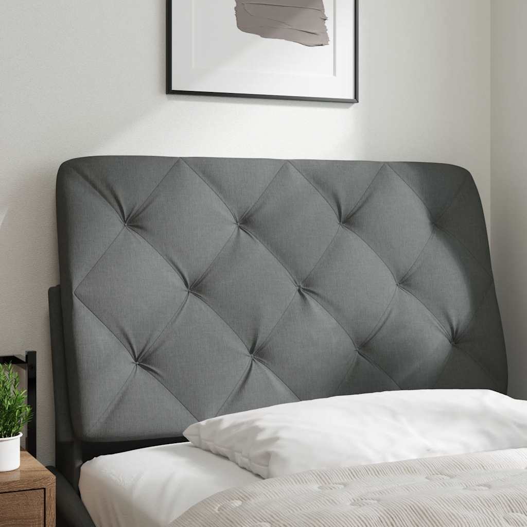 Almofadão de cabeceira 90 cm tecido cinzento-escuro