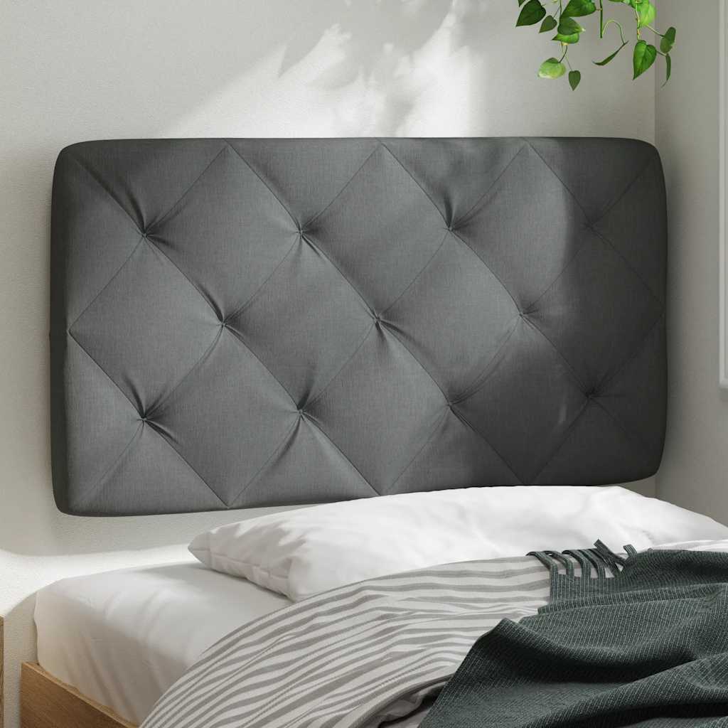 Almofadão de cabeceira 90 cm tecido cinzento-escuro