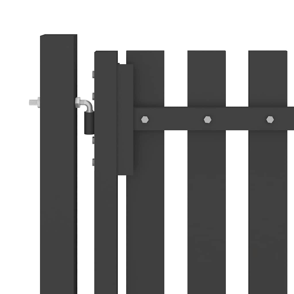 Portão de cerca de jardim em aço 400x150 cm antracite