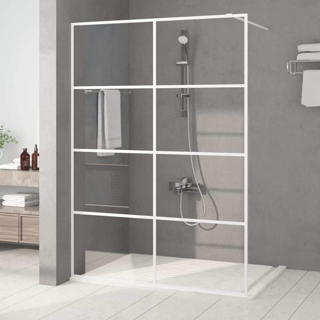 Divisória de chuveiro 140x195 cm vidro transparente esg branco