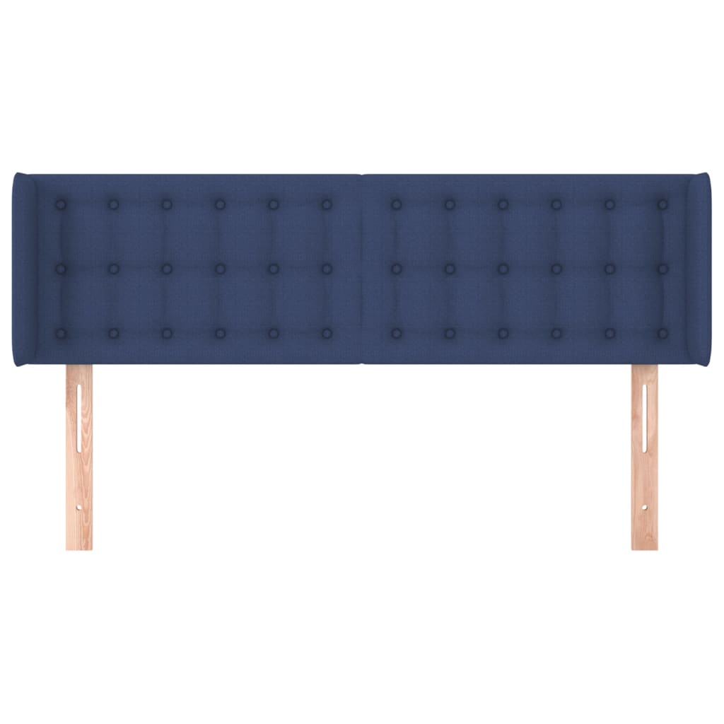 Cabeceira de cama c/ abas tecido 147x16x78/88 cm azul