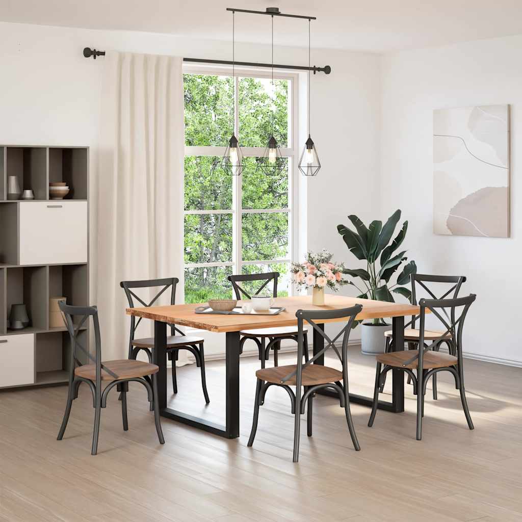 Pés para mesa de jantar em formato de u, 2 peças, preto, 100x(72-73) cm, aço