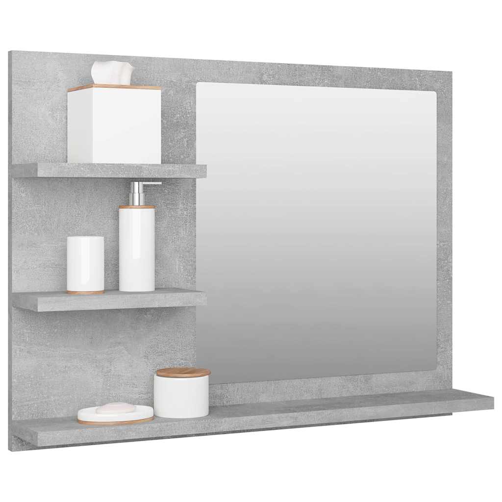 Espelho de casa de banho 60x10,5x45 cm contrapl. cinza cimento